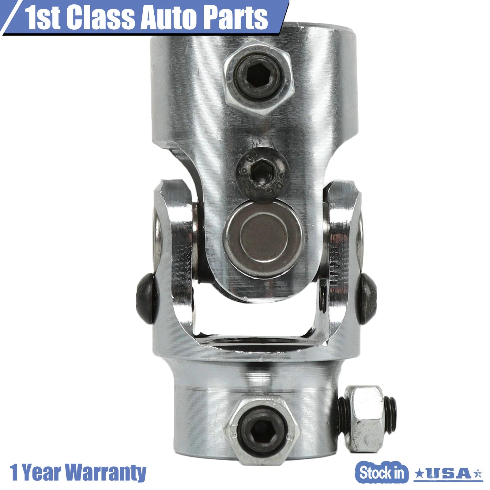 Chrome Steering U Joint for Rat Street Rod (1"-48 Spline x 3/4" DD)