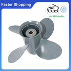 Set of 4 Blades Boat Propeller 9 1/4x11 for Honda Yamaha Outboard (8-20HP) 8 Spline