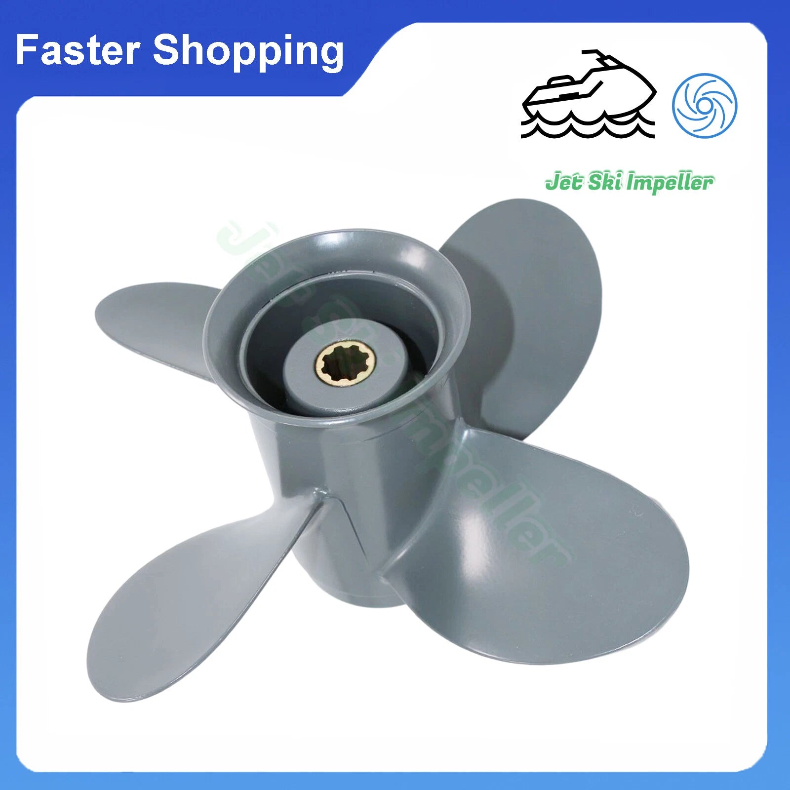 Set of 4 Blades Boat Propeller 9 1/4x11 for Honda Yamaha Outboard (8-20HP) 8 Spline