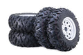 Set of 4 WANDA 24x8-12 24x10-12 ATV Tires & P3501 4-110 Silver Wheels