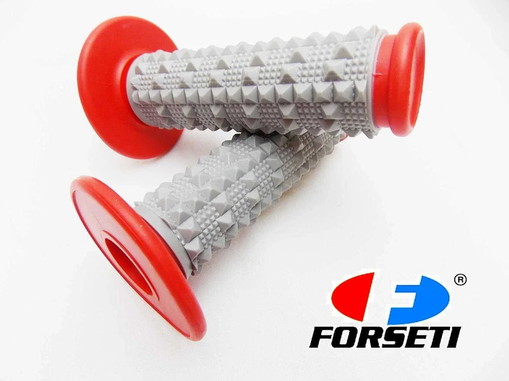 Red Grey Diamond Top Handlebar Grip Set for Honda CR250