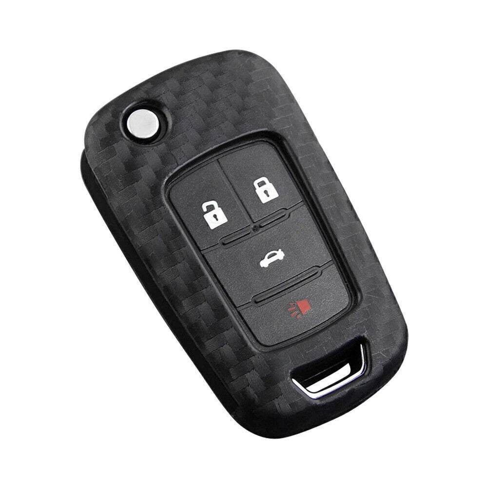 Carbon Fiber Flip Key Fob Case for Chevy Buick Chevrolet