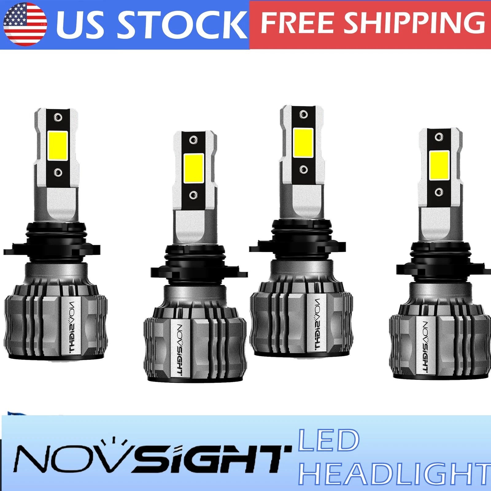 9005 H11 LED Headlight Bulbs Kit for Universal Vehicles (6500K, 340000LM)