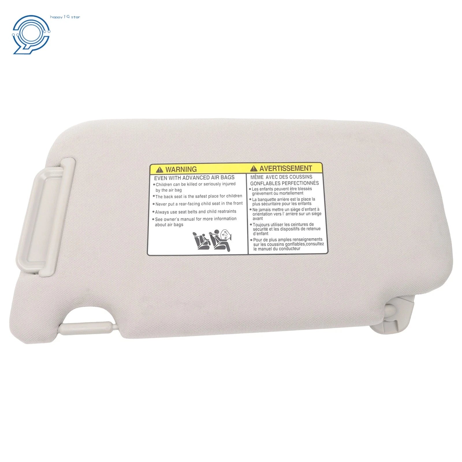 Passenger Sun Visors for Nissan Sentra (2013–2019) with Vanity Mirror, Light Gray