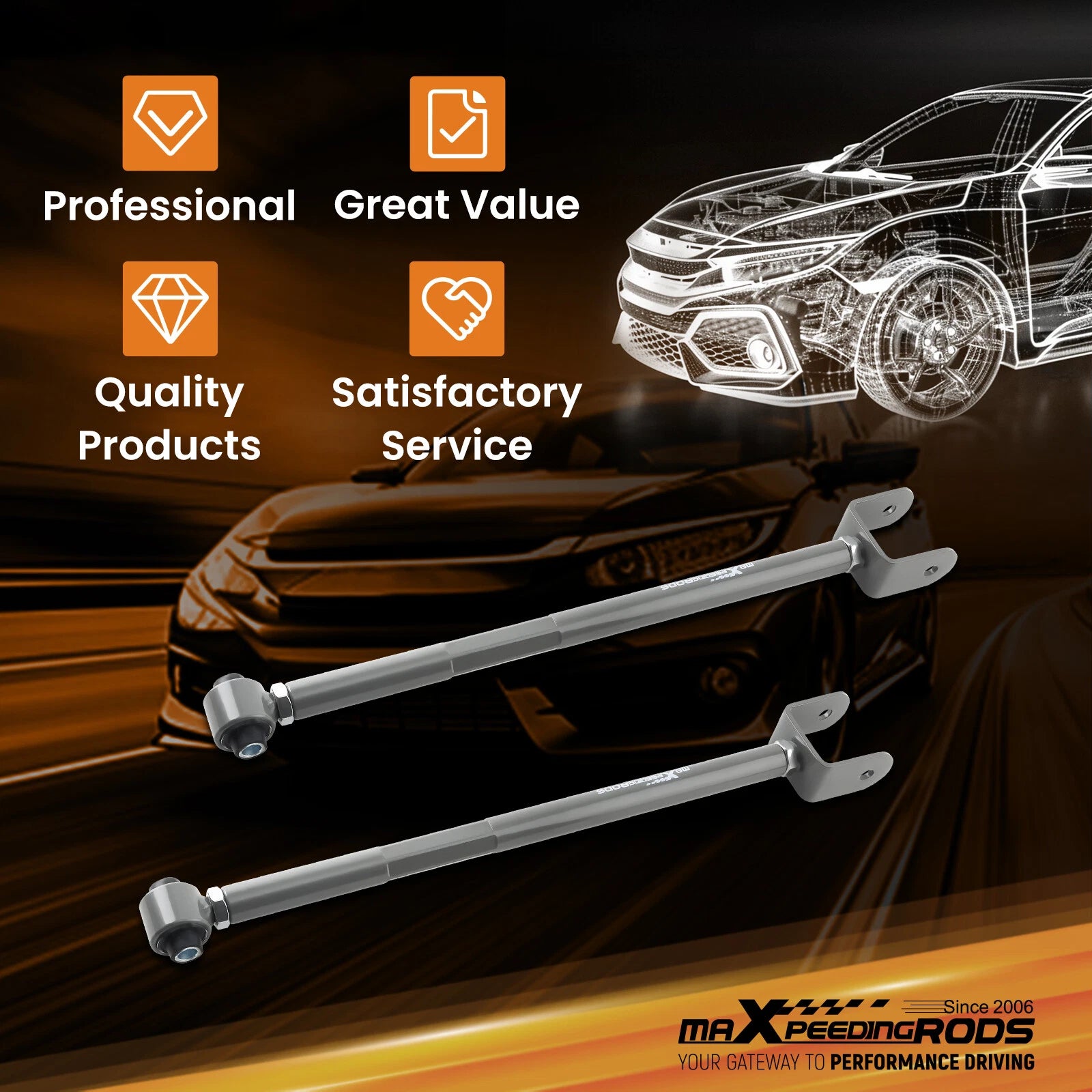 Adjustable Rear Lower Camber Arms for BMW 3 Series E36 E46 (1998-2006)