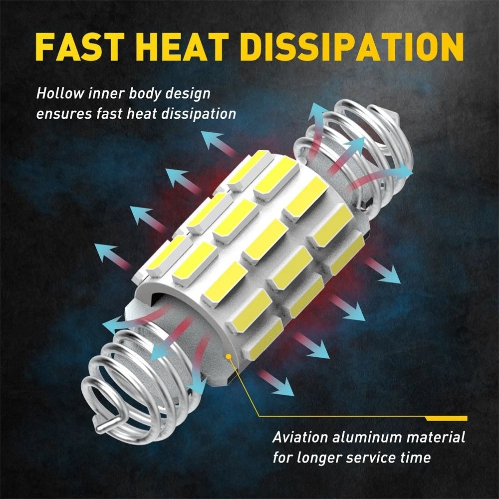 Set of 2 LED Festoon Dome Map Interior Light Bulbs for Make Model