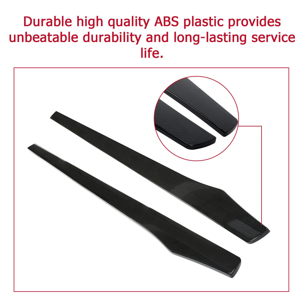 Side Skirt Extension Pair for Tesla Model S (2012–2019) Carbon Fiber Style