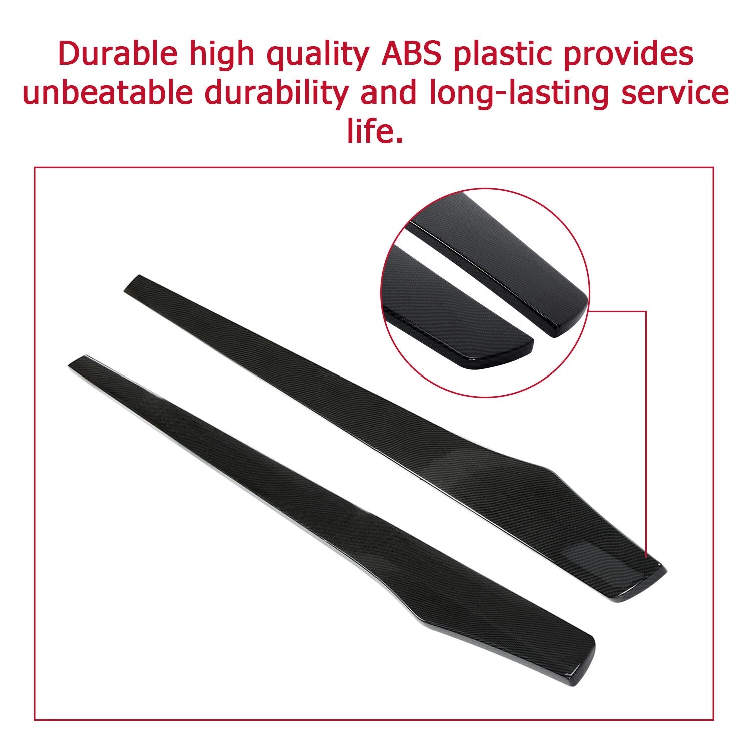 Side Skirt Extension Pair for Tesla Model S (2012–2019) Carbon Fiber Style