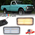 Clear Amber LED Side Marker Lights for Chevy C10 GMC C15 C25 (1968–1972)