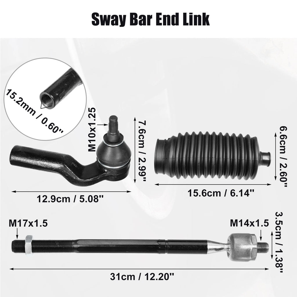 6 Pcs Tie Rod End Link for Mazda 3 (2004–2013)