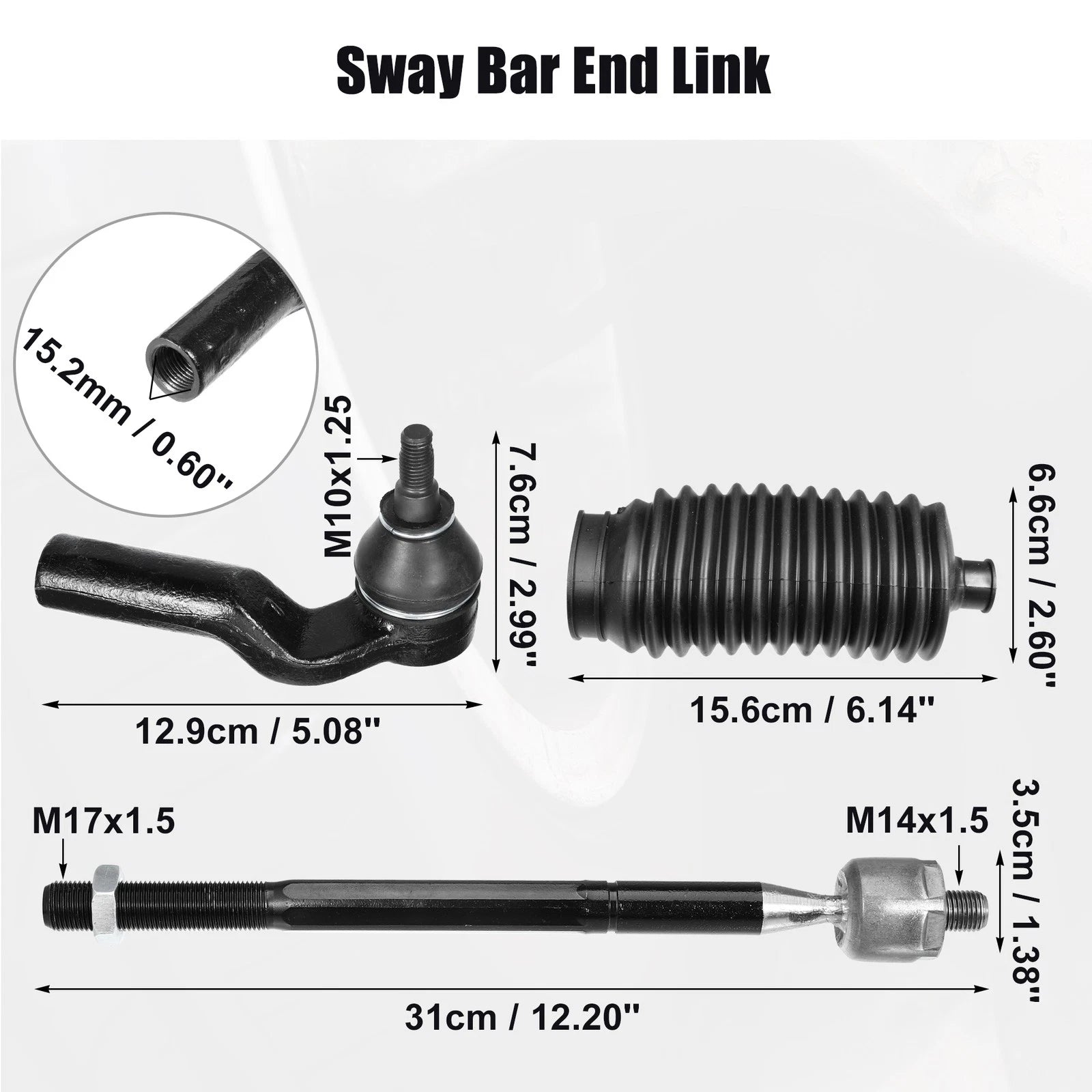 6 Pcs Tie Rod End Link for Mazda 3 (2004–2013)