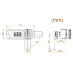 3 Digit Zinc Alloy Mechanical Lock for Drawers Cabinets Boats Campervans