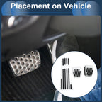 3 Pcs Foot Accelerator Pedal Covers for Mazda 3 (2020) Silver Tone