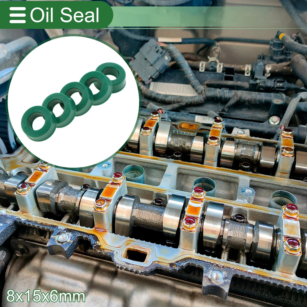 Set of 5 Oil Seal Ring 8x15x6mm for Rotary Shaft (High Pressure)