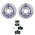 Set of 2 Hella Rear Rotors Low-Met Disc Brake Pad Kit for Audi 200 Quattro (1989–1991)