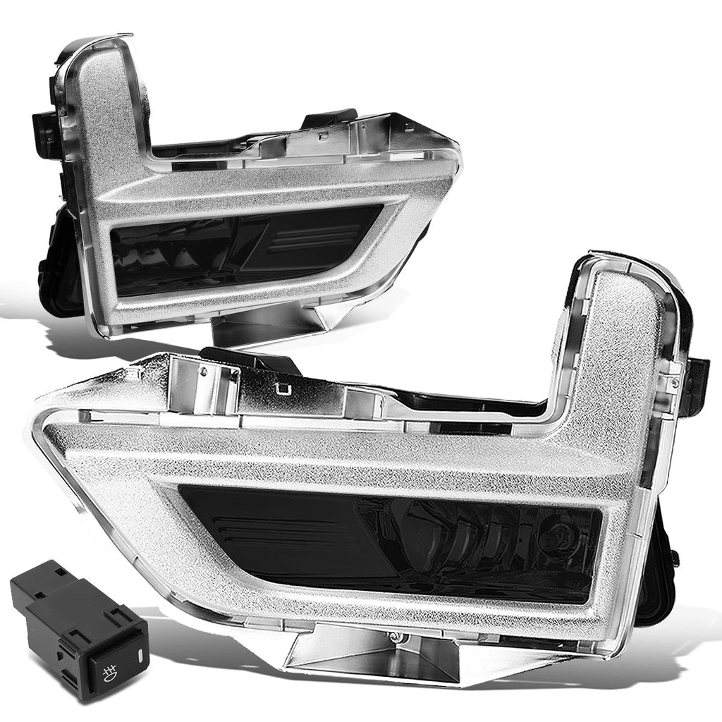 Pair of Smoked Lens Fog Lights with Switch & Silver Bezels for Rogue (2017–2018)