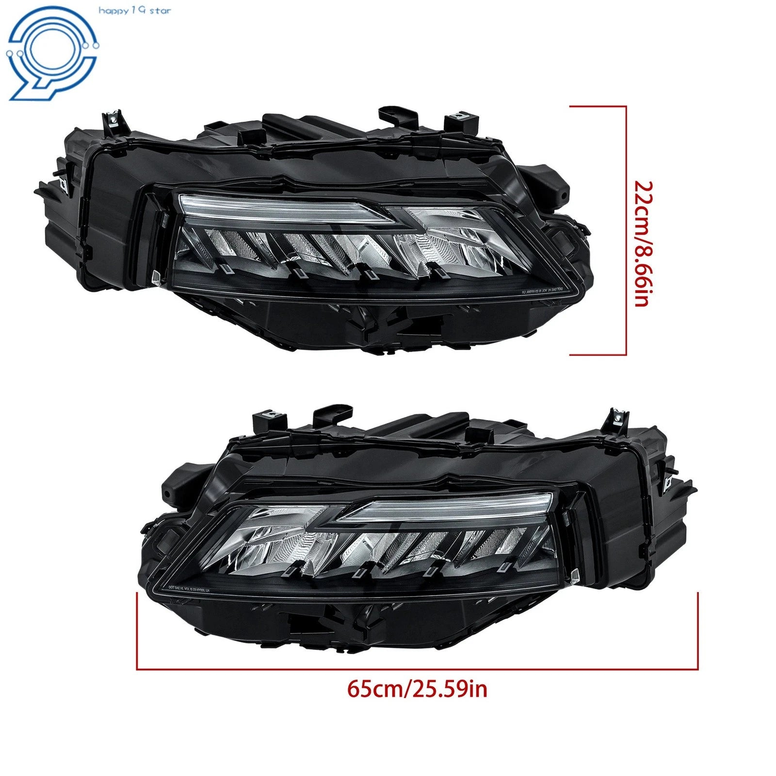 Pair Full LED Projector Headlights for Nissan Rogue (2021-2023)