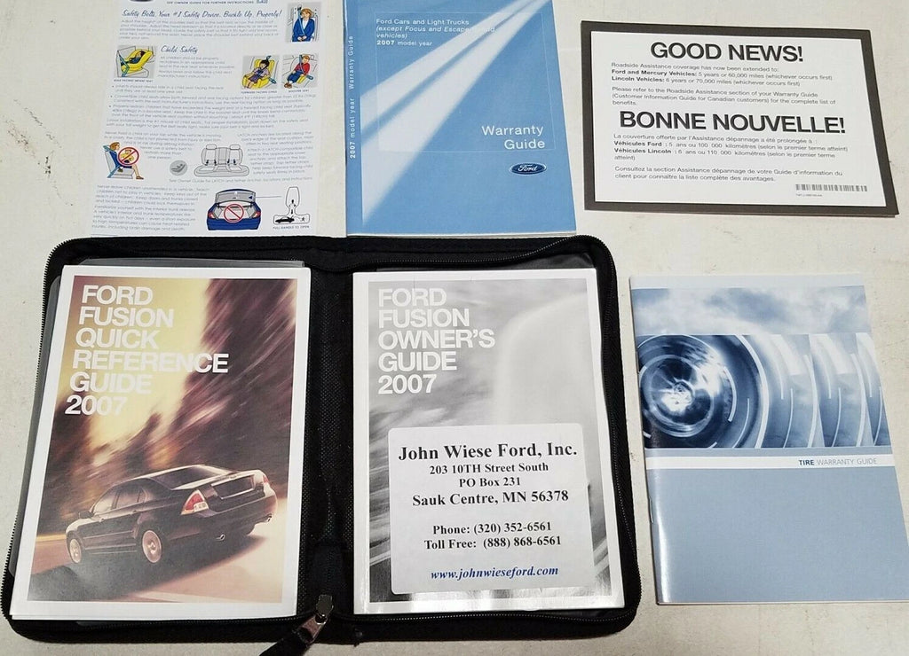 Factory Owners Manual Set with Case for Ford Fusion (2007)