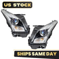 Set of 2 Halogen Headlights for Cadillac ATS (2013–2018) Chrome Housing
