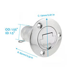 Keyless Water Deck Fill Filler for Marine Boat (1-1/2", Polished 316 Stainless Steel)