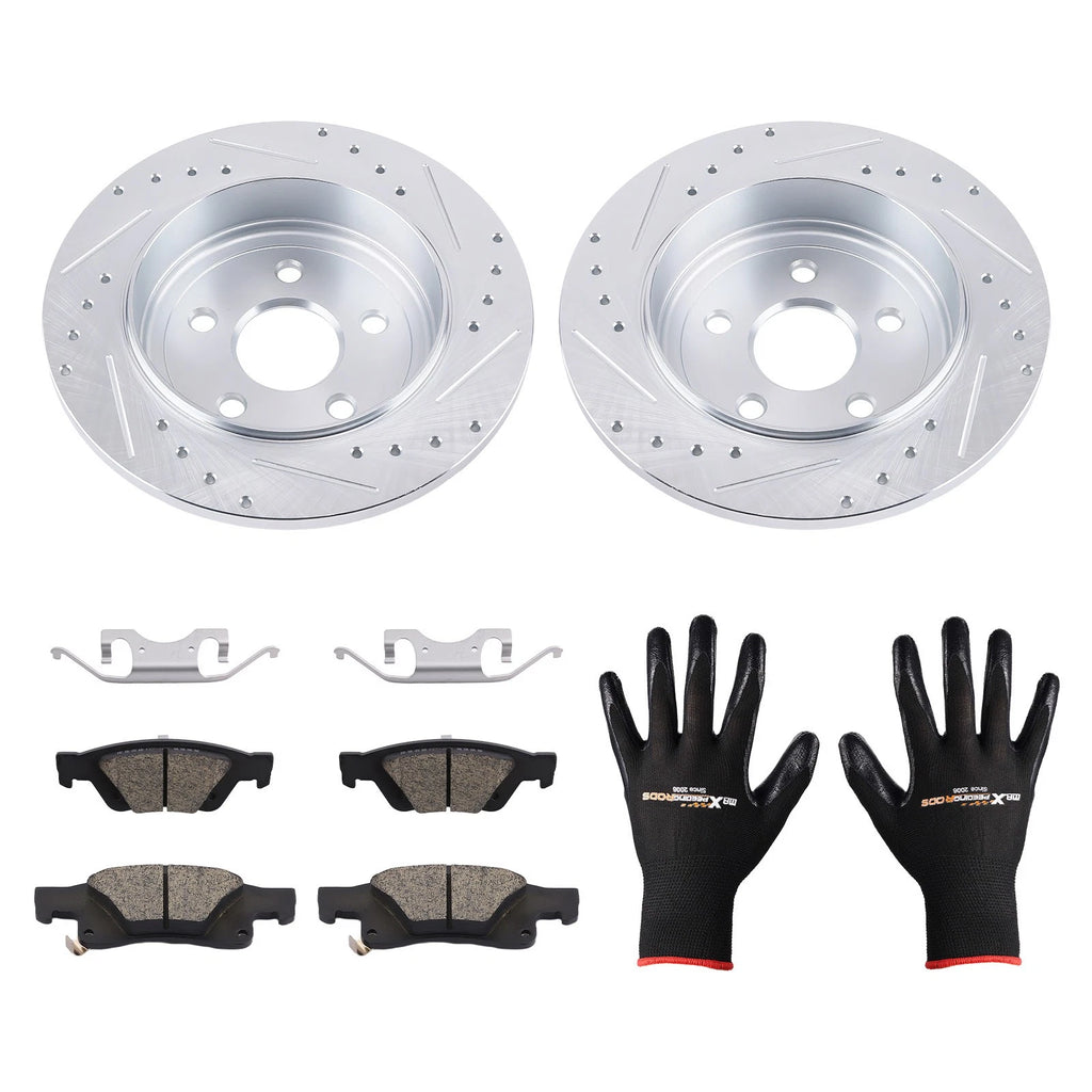 Rear L&R Brake Rotors and Ceramic Pads Kit for Dodge Durango (2011–2020)