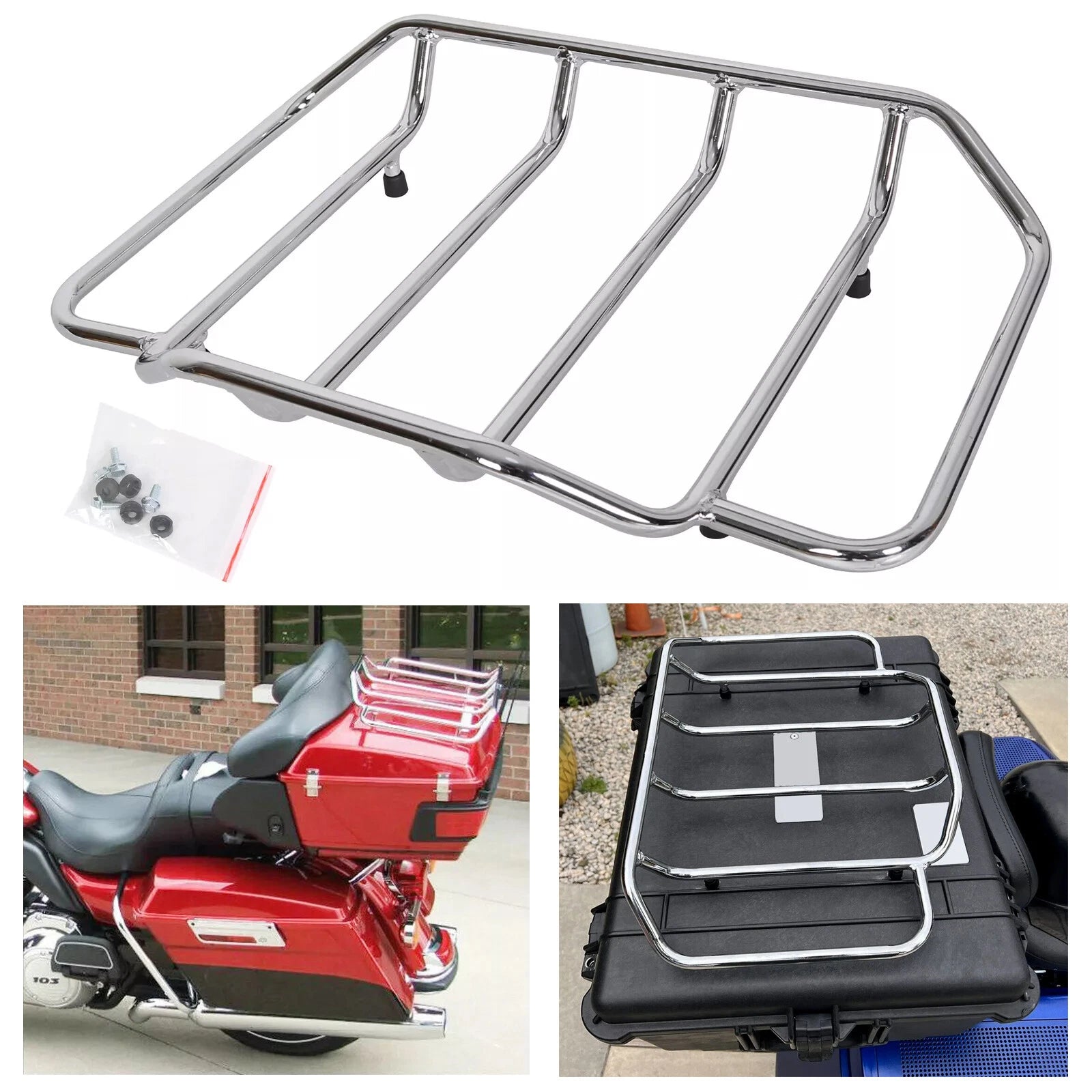 Motorcycle Luggage Trunk Top Rack for Harley Touring Road Street Glide (2014–2023)
