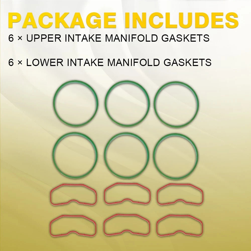 Set of 6 Upper Lower Intake Manifold Gaskets for Audi 3.0T (2010-2020)
