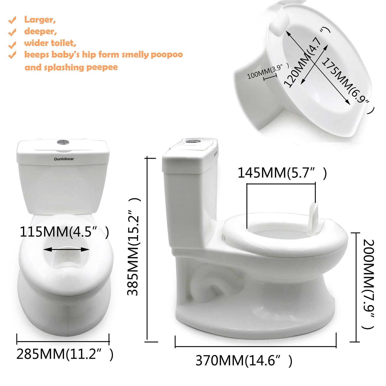 Potty Training Toilet for Toddlers Kids with Flush Sound