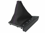 Leather Automatic Shift Boot Cover for Kia Optima (2011–2015) Black Purple Stitch