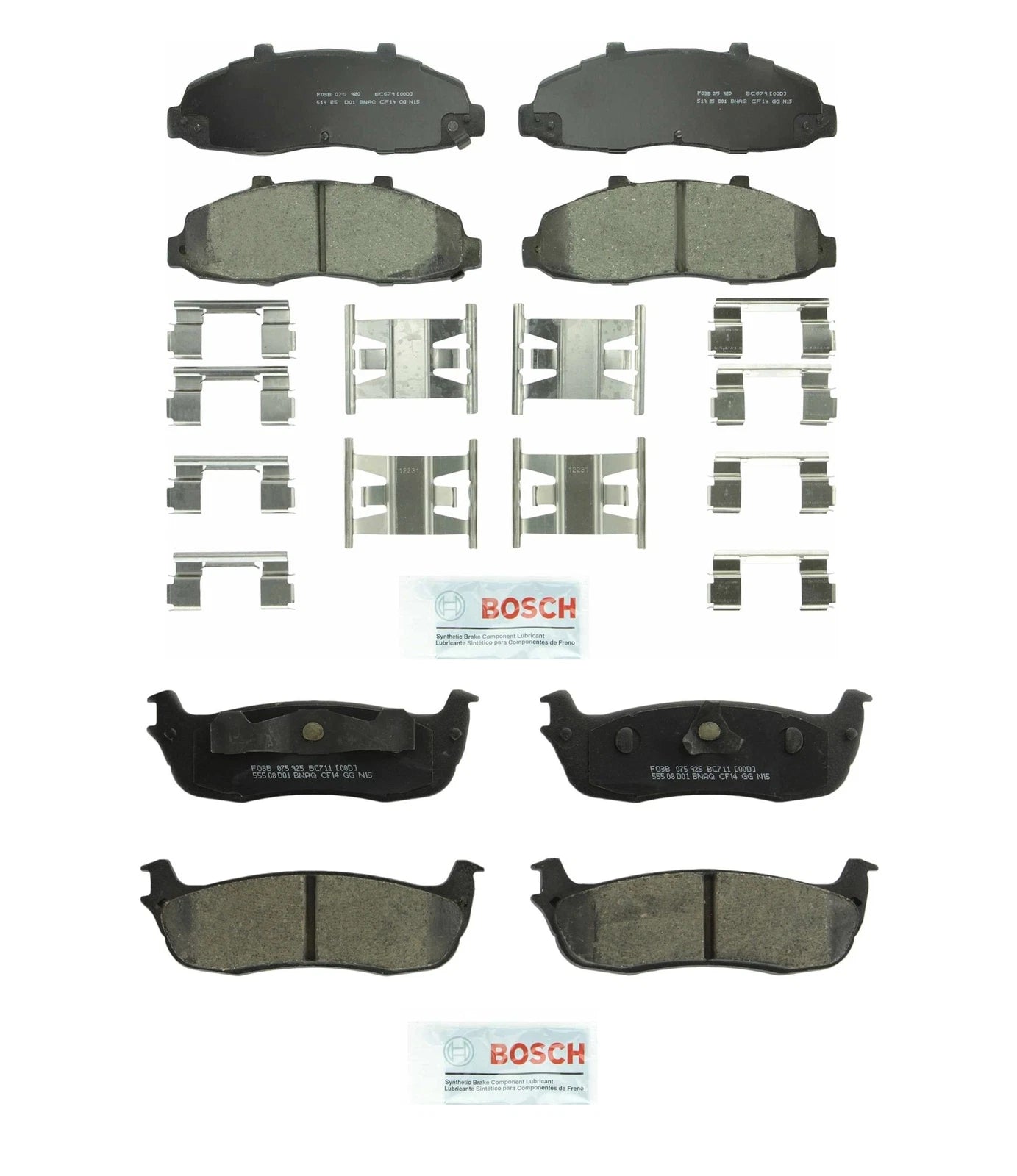 Bosch QuietCast Brake Pads Kit for Ford Lincoln (Front & Rear)
