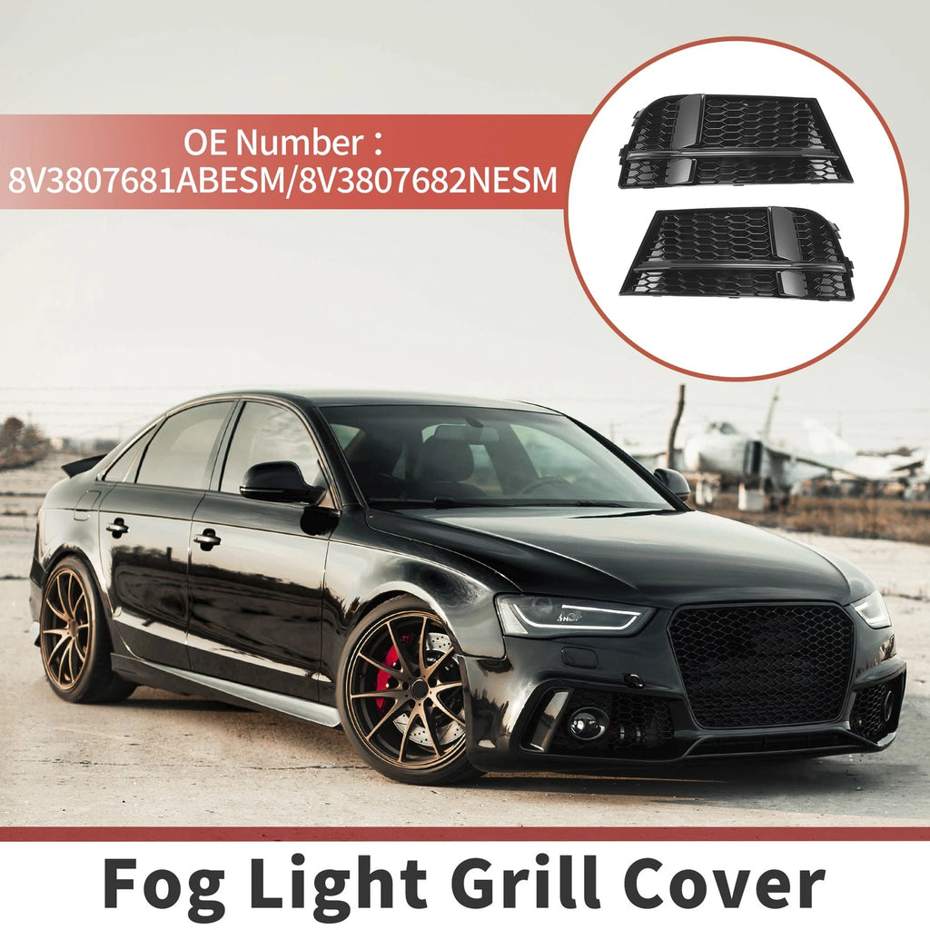 1 Pair Front Fog Light Grill for Audi A3 (2013–2020) No. 8V3807681ABESM/8V3807682NESM