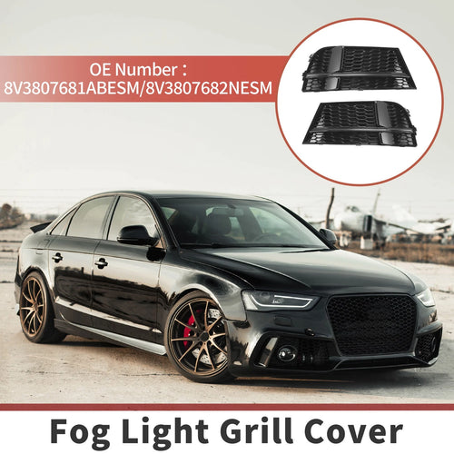 1 Pair Front Fog Light Grill for Audi A3 (2013–2020) No. 8V3807681ABESM/8V3807682NESM