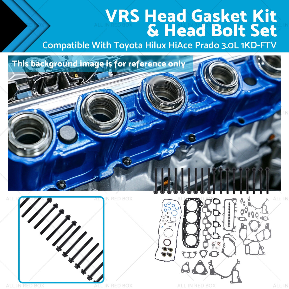 VRS Head Gasket Kit & Bolt Set for Toyota Hilux HiAce Prado 1KD-FTV (2005–2015)