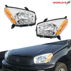 Set of 2 Halogen Headlights for Toyota RAV4 (2001–2003) Chrome Housing