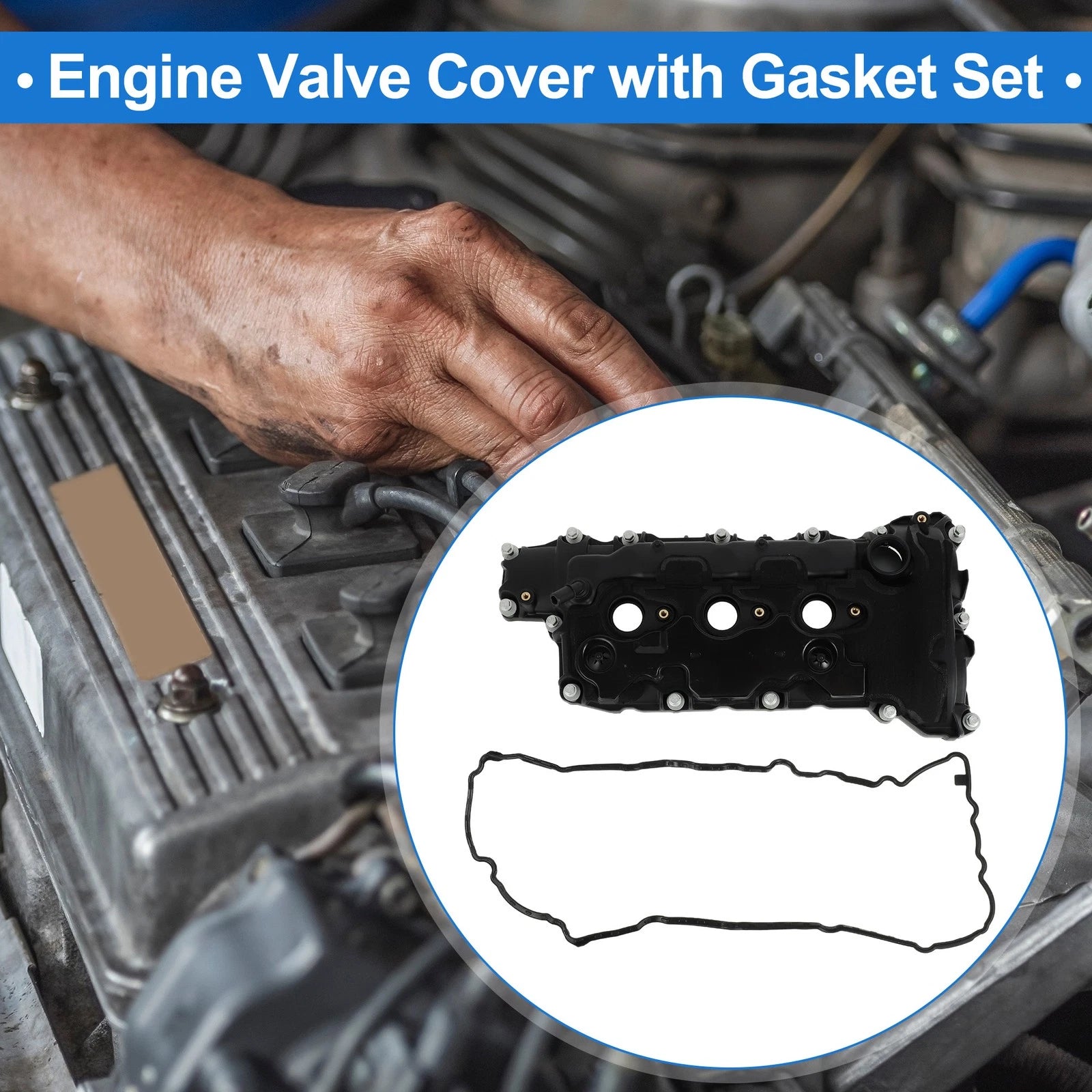 Left Engine Valve Cover w/ Gasket No. 12647772 for Chevrolet Camaro (2010–2012)