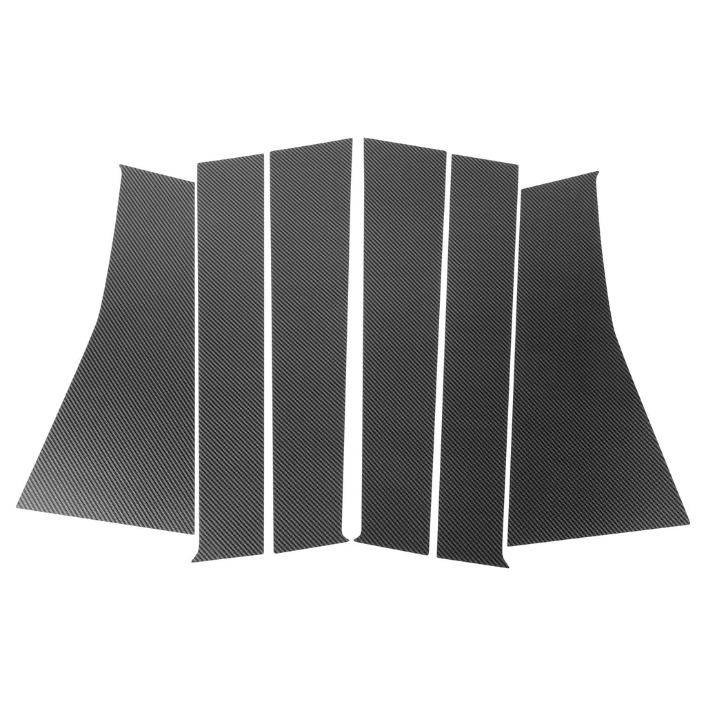 Set of 6 Door Pillar Window Trim for Mitsubishi Pajero (Carbon Fiber)
