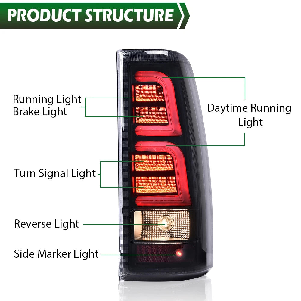 LED Tail Lights for Chevy Silverado GMC Sierra (1999–2006) Black Smoke