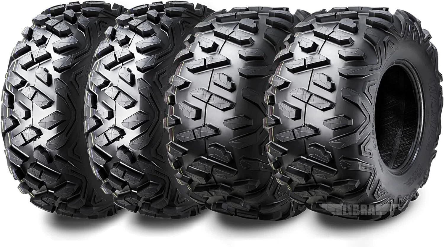 Set of 4 WANDA 25x8-11 & 25x10-11 UTV ATV Tires 6-Ply Bighorn Style