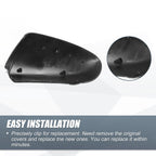 Pair Rearview Mirror Cover Cap Black Carbon Fiber for Nissan Qashqai J10 (2007–2014)