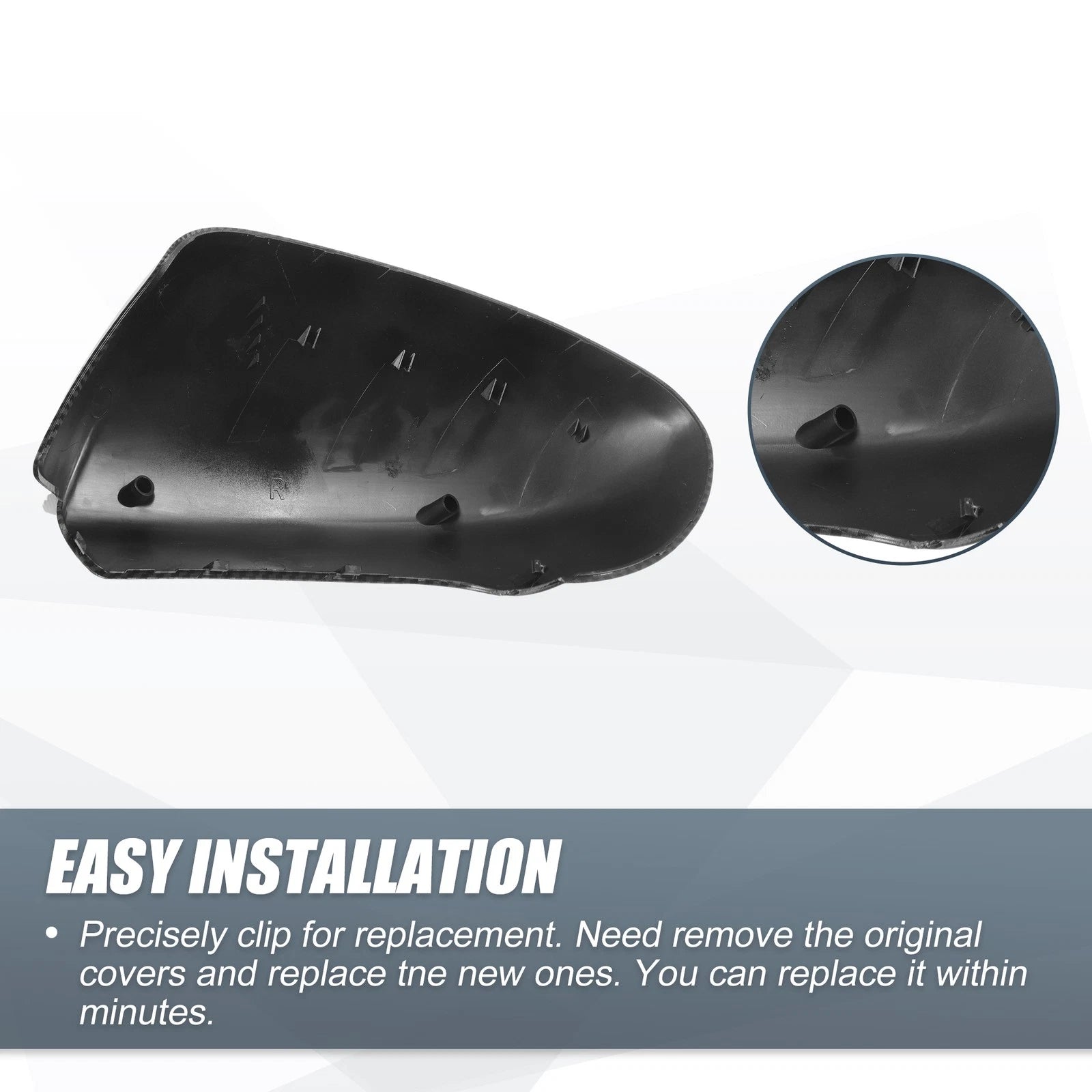 Pair Rearview Mirror Cover Cap Black Carbon Fiber for Nissan Qashqai J10 (2007–2014)