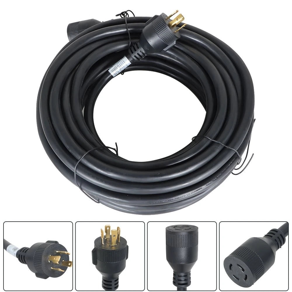 30 Amp RV Power Extension Cord with 4-Prong Inlet Box (50 FT)