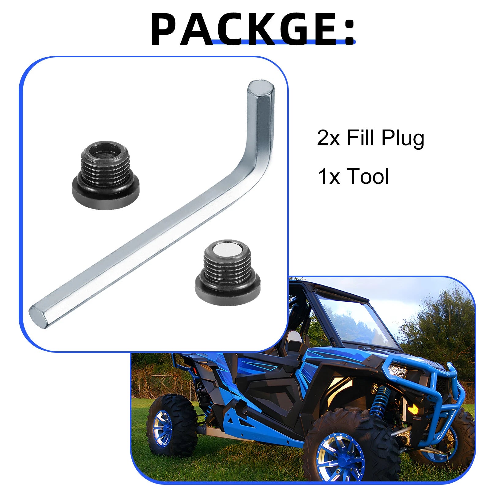 Front Differential Fill & Drain Plug Tool Kit for Polaris Ranger 1000 (2017–2023)