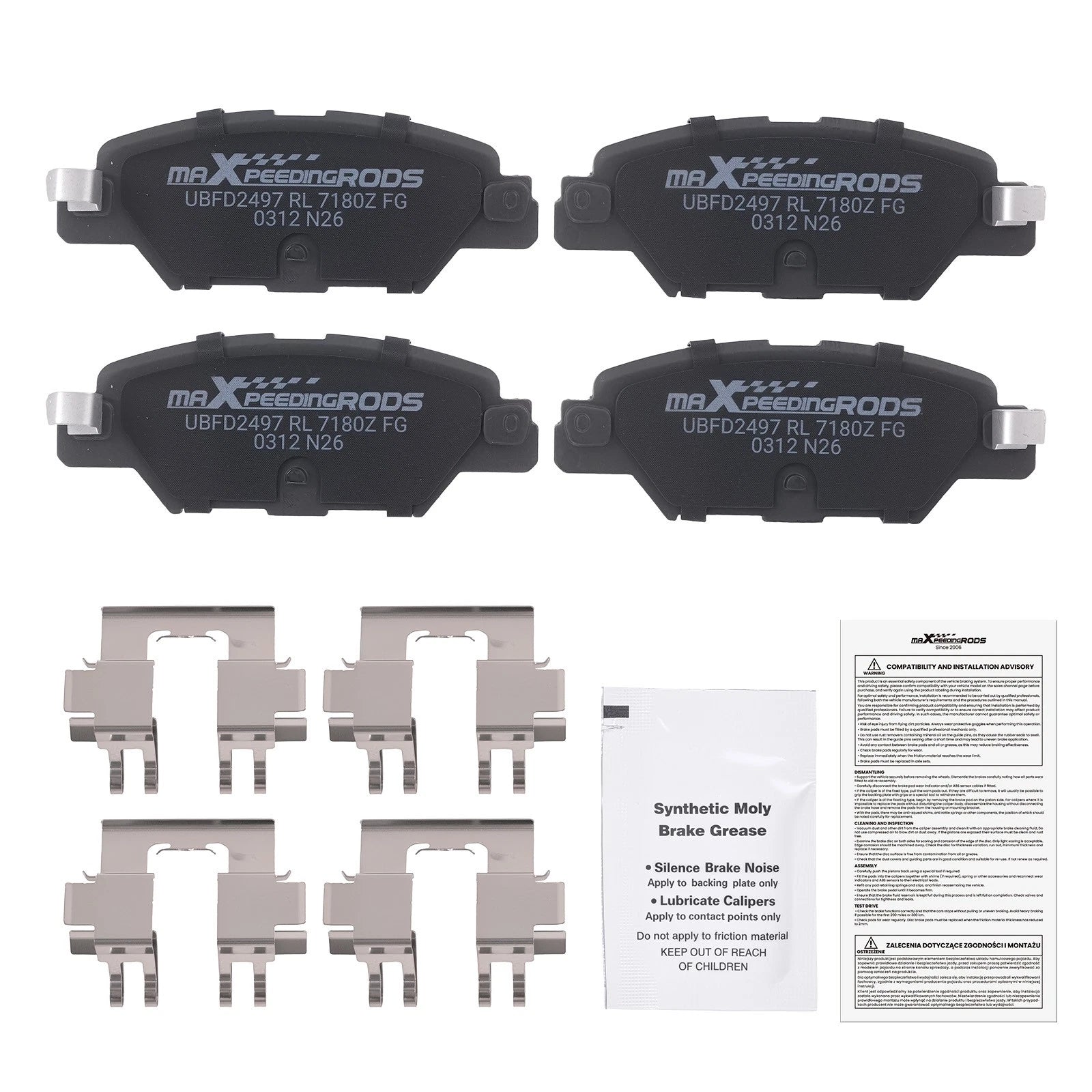 Rear Ceramic Brake Pads Kit for Mazda CX-5 (2016–2025) P1846