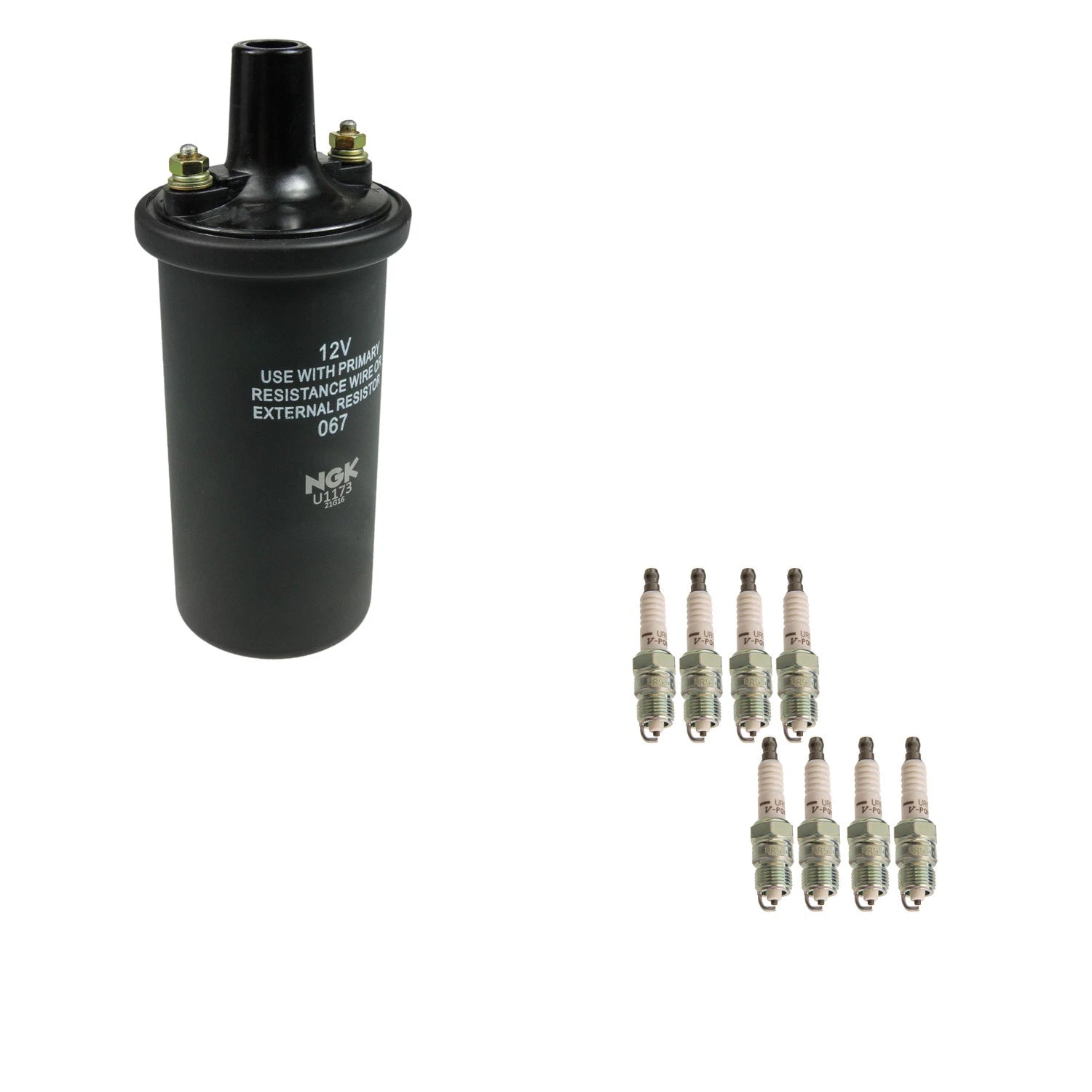 NGK Ignition Coil & 8 Nickel Spark Plugs Kit for Caprice Corvette Monte Carlo