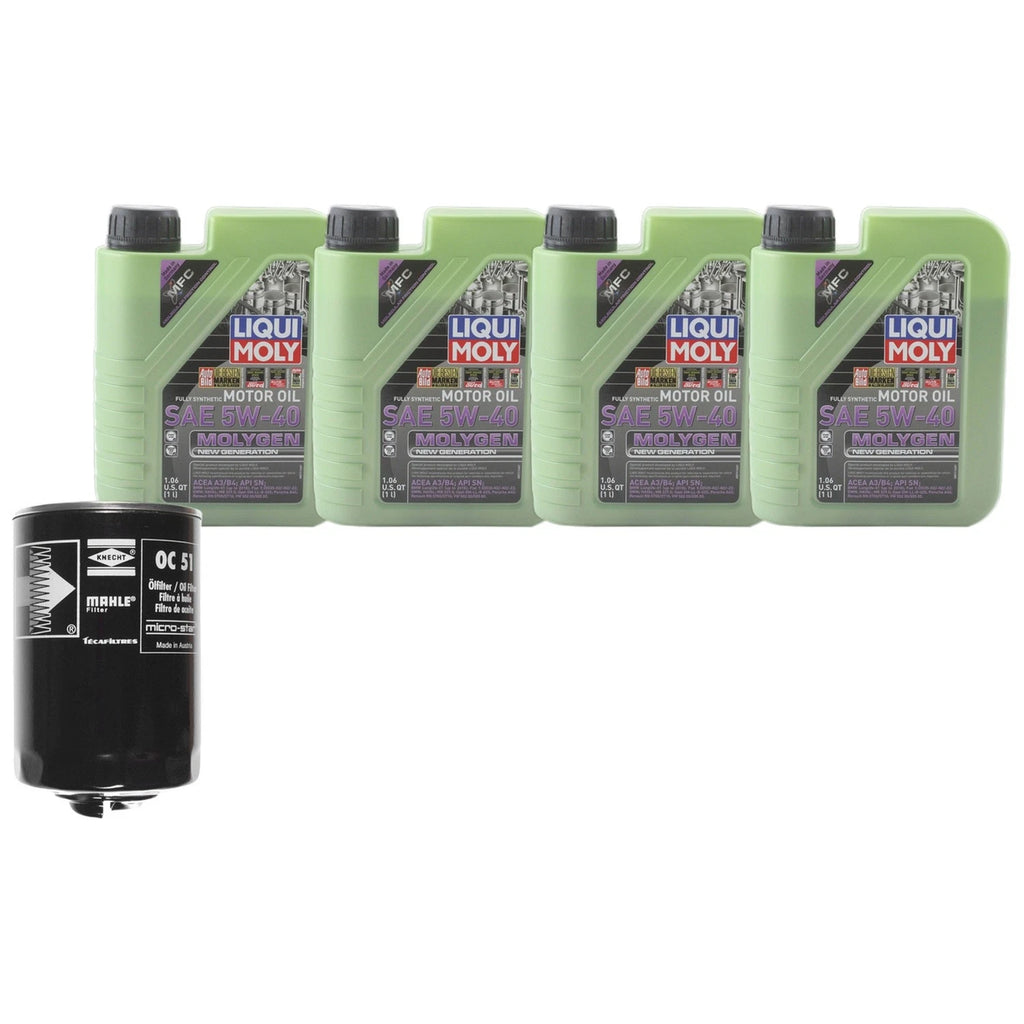 Set of 4 Liqui Moly Molygen 5W-40 Engine Oil Change Kit for A4 Quattro (2010–2016)