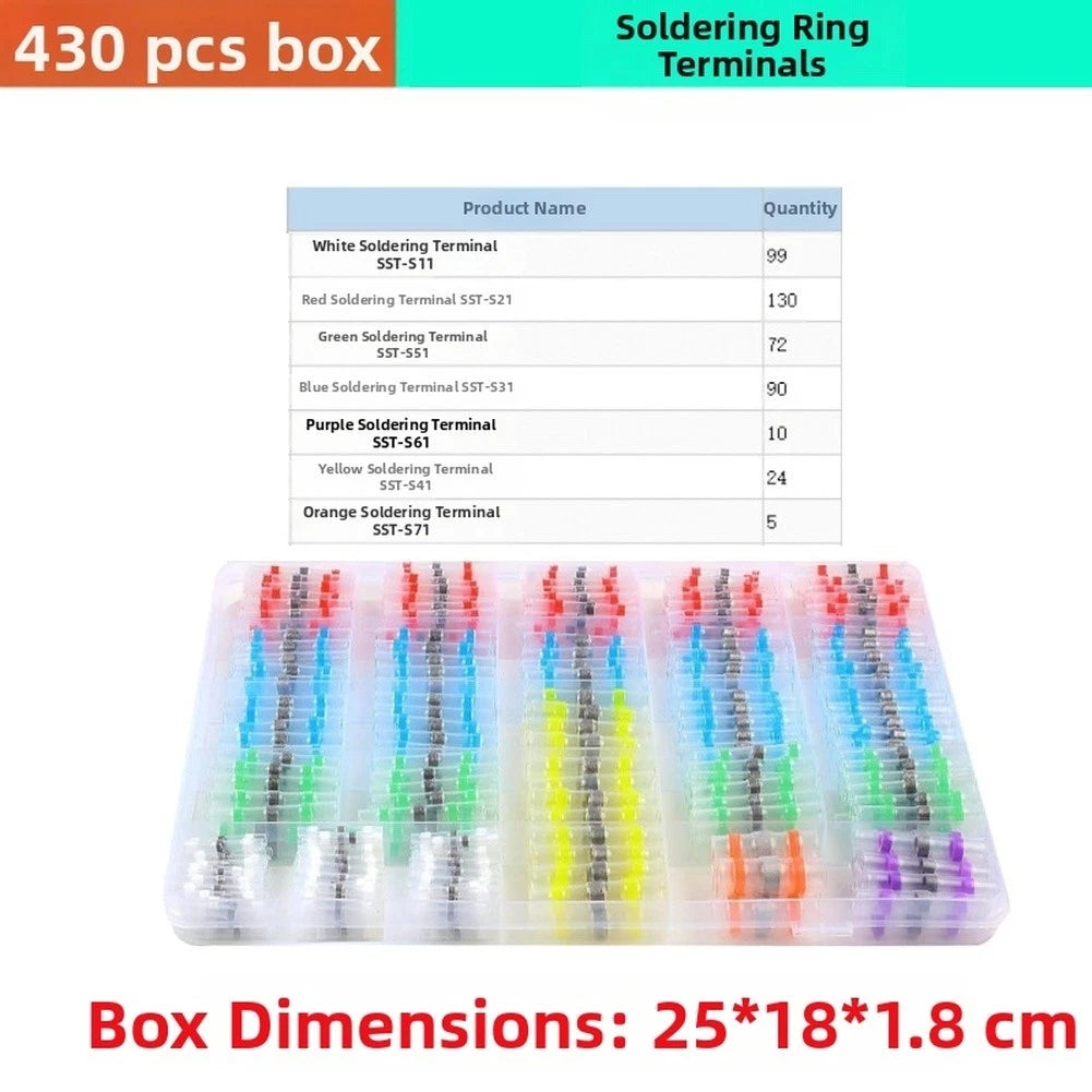 430PCS Waterproof Solder Seal Heat Shrink Wire Connectors Kit for Automotive