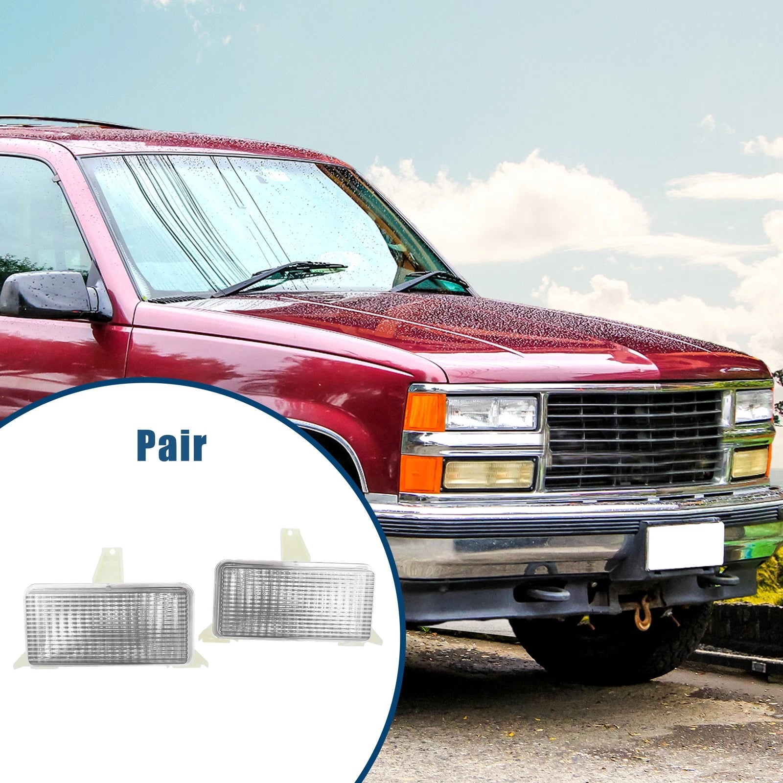 Pair of Park Signal Lens Covers for Chevrolet Blazer (1983–1984) Clear