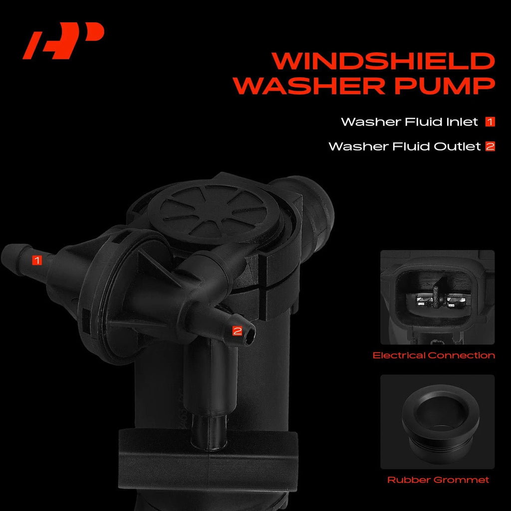 Windshield Washer Pump with Rubber Grommet for Mitsubishi Mirage