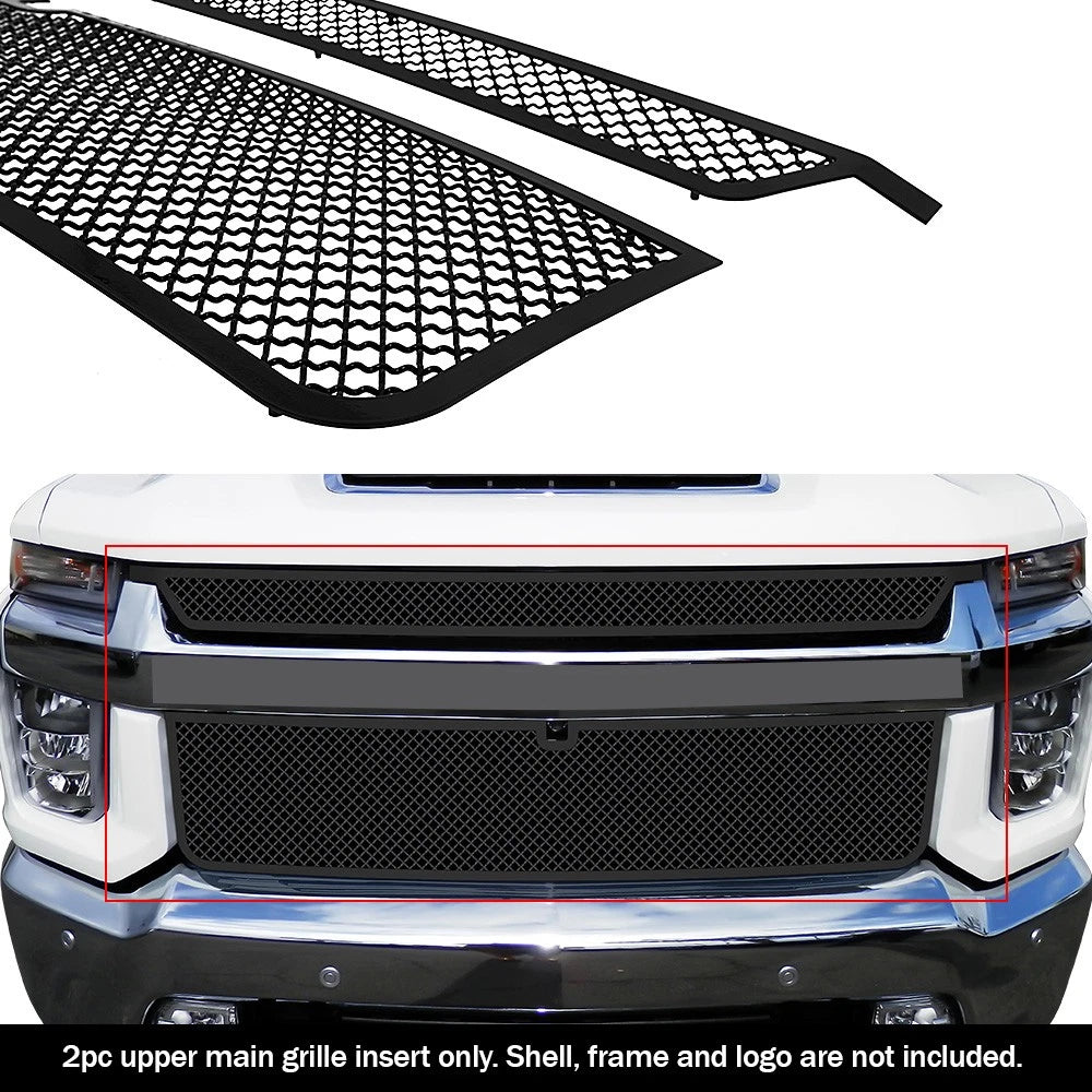 Upper Stainless Black Mesh Grille for Chevy Silverado 2500/3500 (2020-2023)