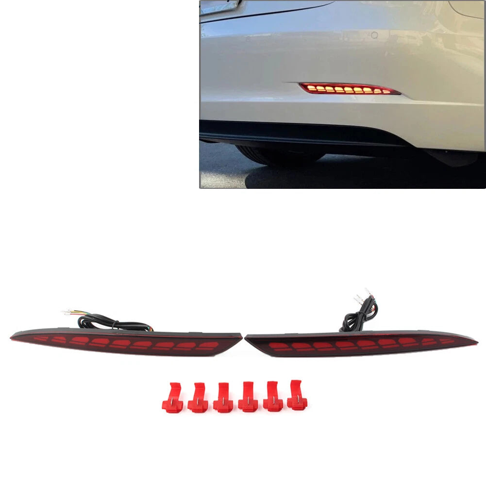 Dragon Scale Style 3 Functions Rear Brake Lamp Reflector for Tesla Model 3 (2017–2022)